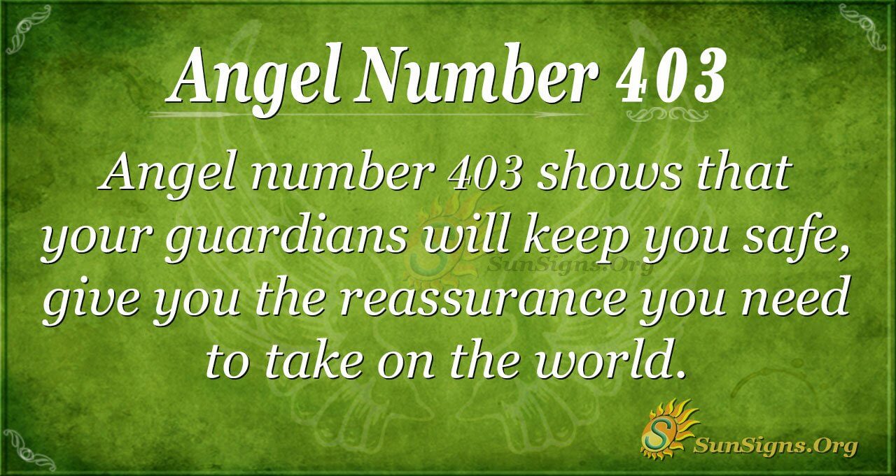 Angelsko število 403 Pomen
