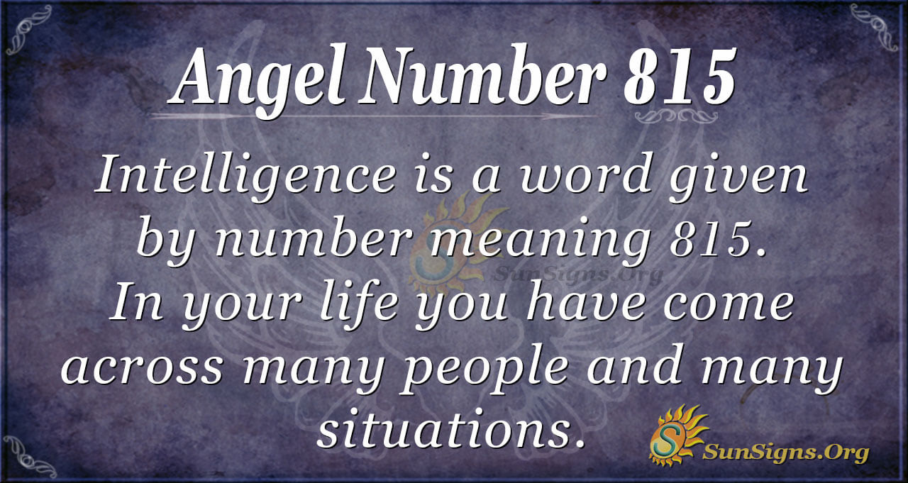 Numéro d'ange 815 Signification
